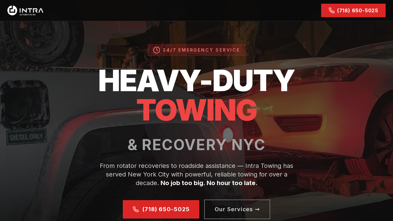 Intra Towing NY website